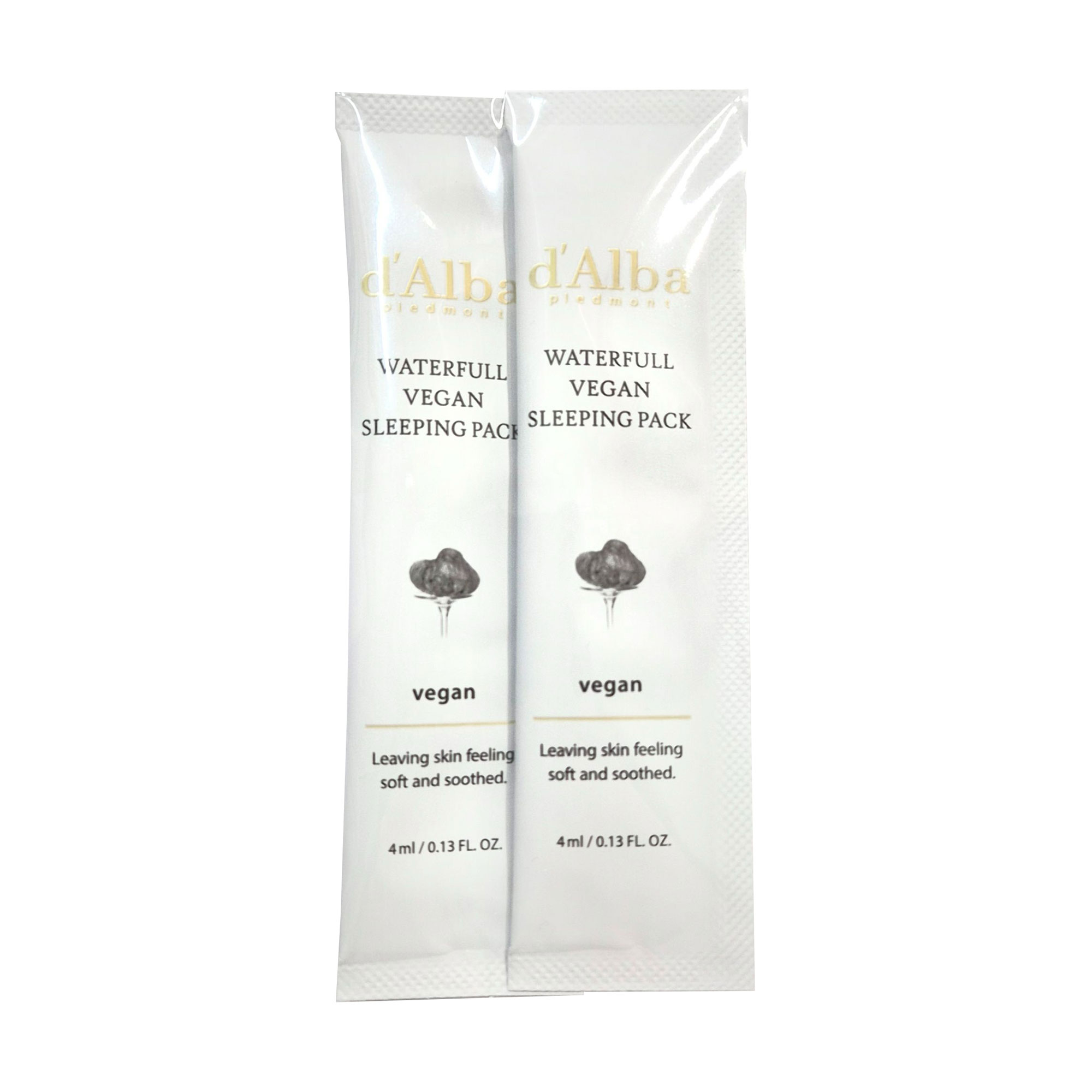Нічна гелева маска для обличчя D'Alba Waterfull Vegan Sleeping Pack, 2*4 мл